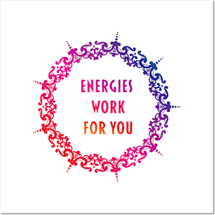 Energies Work For You - Yoga Mandala Print Design GC-092-10 Posters and Art